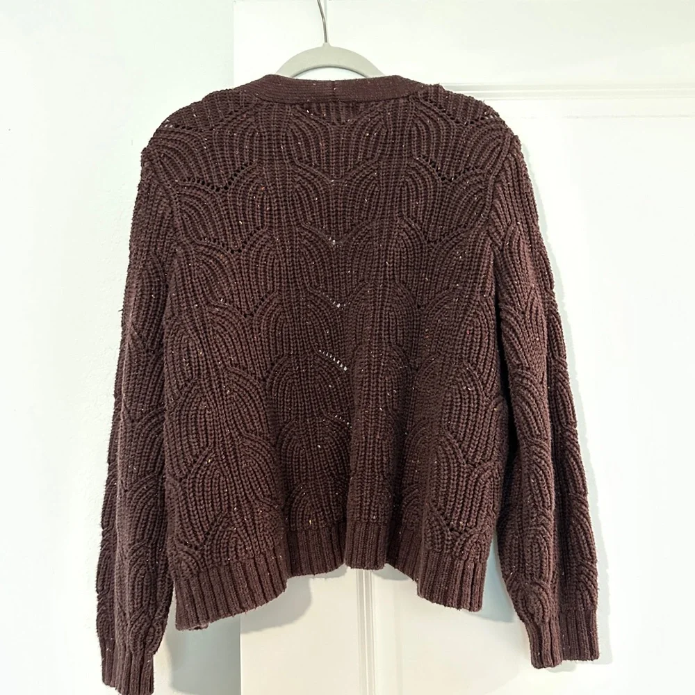 Old Navy Dark Brown Cable Knit Cardigan - Picture 5 of 5